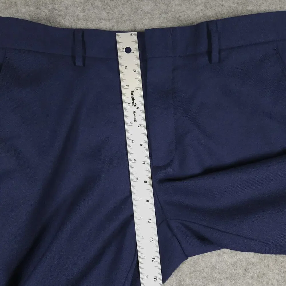 J Crew Bowery Slim Fit Pants Mens Blue 100% Wool 34x32 Office Classic Navy